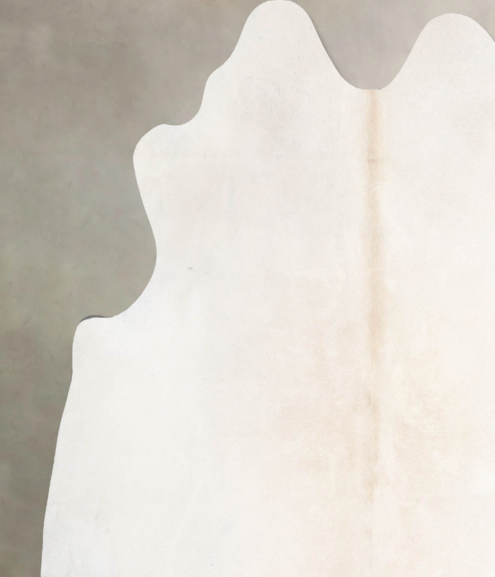 Ivory with Beige X-Large Brazilian Cowhide Rug 6'2"H x 6'6"W #A47273 by Hudson Hides
