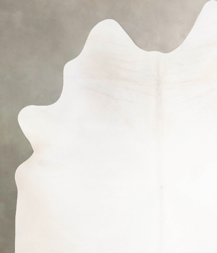 Ivory with Beige X-Large Brazilian Cowhide Rug 6'11"H x 5'10"W #A47276 by Hudson Hides