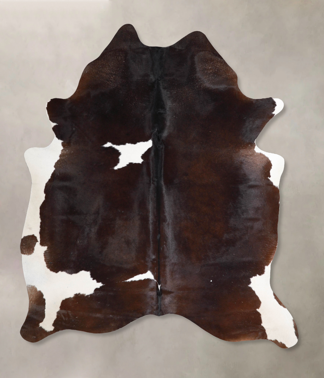 Chocolate and White X-Large Brazilian Cowhide Rug 7'7"H x 5'11"W #A472