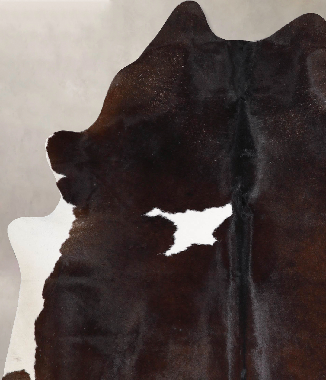 Chocolate and White X-Large Brazilian Cowhide Rug 7'7"H x 5'11"W #A472