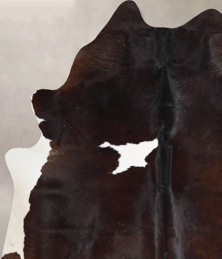 Chocolate and White X-Large Brazilian Cowhide Rug 7'7"H x 5'11"W #A47279 by Hudson Hides