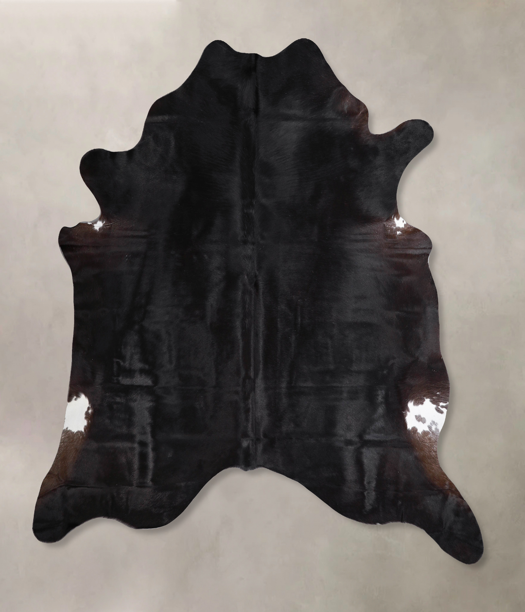 Solid Black XX-Large Brazilian Cowhide Rug 7'6"H x 6'9"W #A47308 by Hu