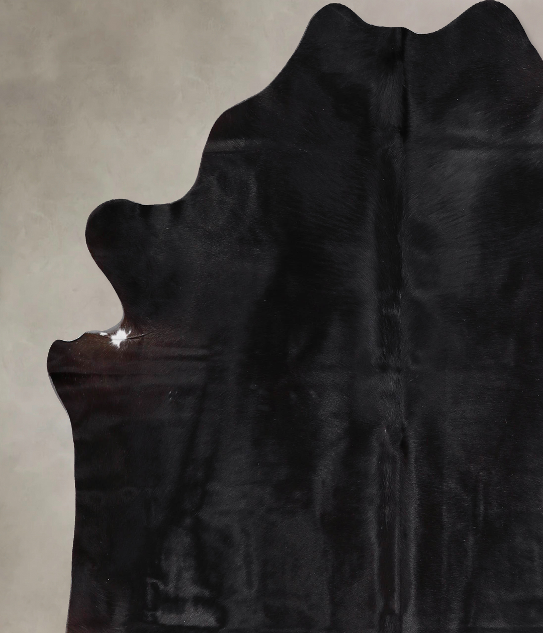 Solid Black XX-Large Brazilian Cowhide Rug 7'6"H x 6'9"W #A47308 by Hu