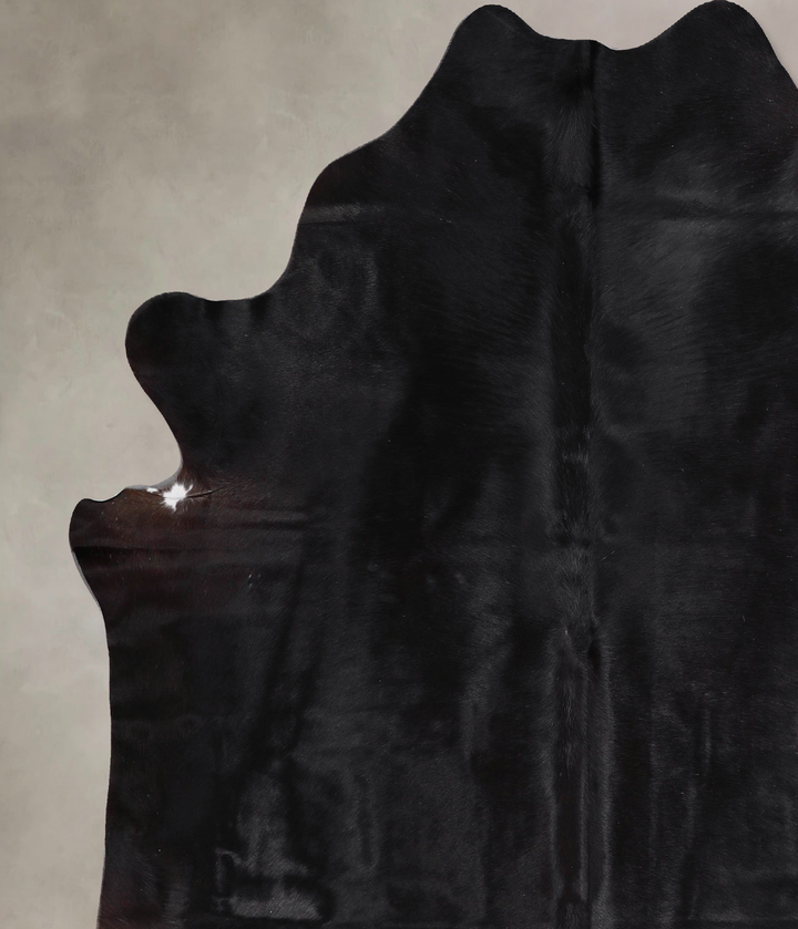 Solid Black XX-Large Brazilian Cowhide Rug 7'6"H x 6'9"W #A47308 by Hudson Hides