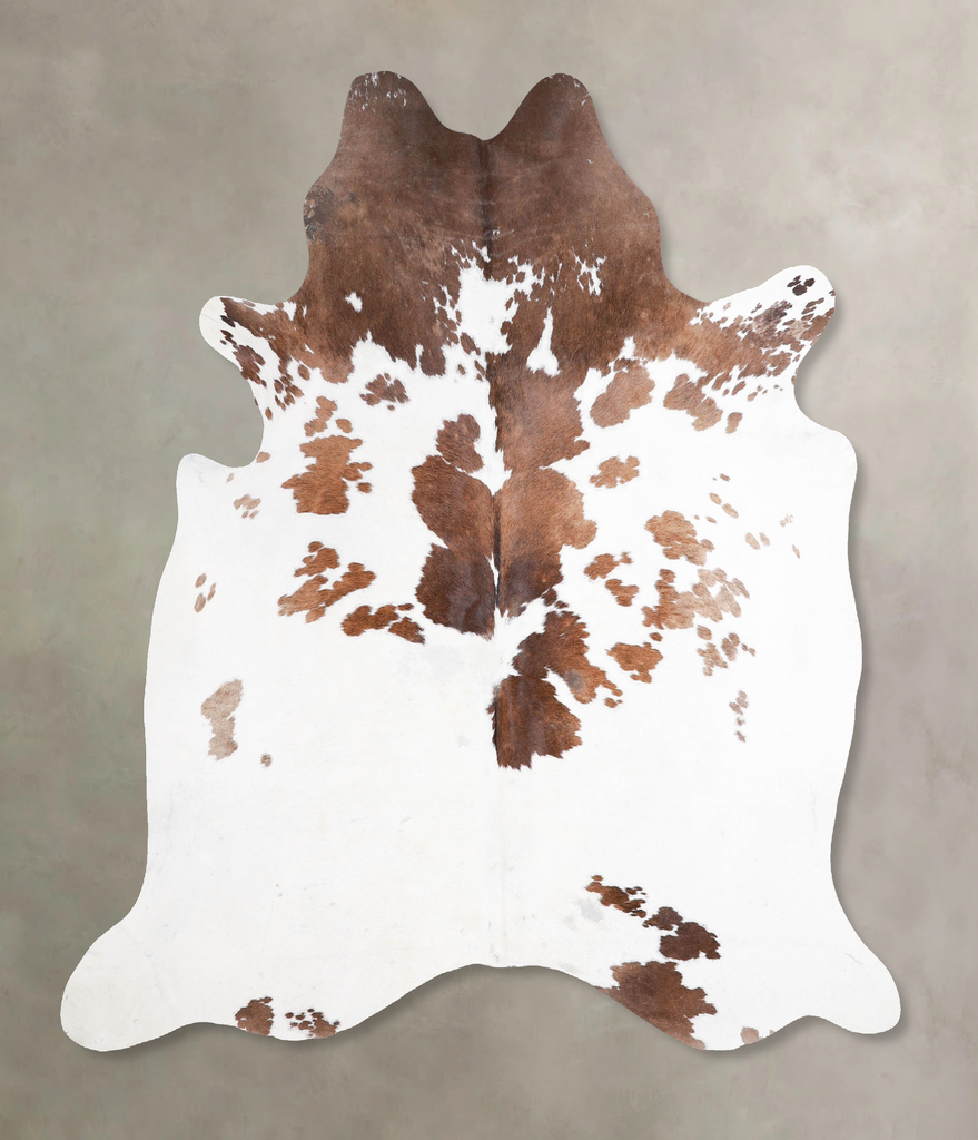 Brown and White X-Large Brazilian Cowhide Rug 6'9"H x 6'4"W #A47328 by Hudson Hides