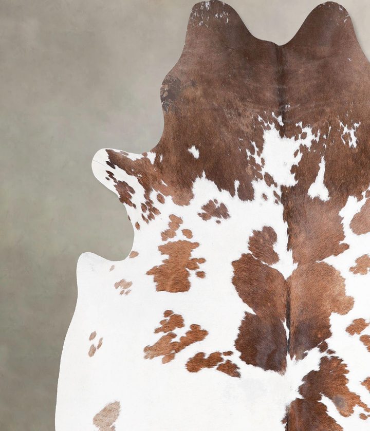 Brown and White X-Large Brazilian Cowhide Rug 6'9"H x 6'4"W #A47328 by Hudson Hides