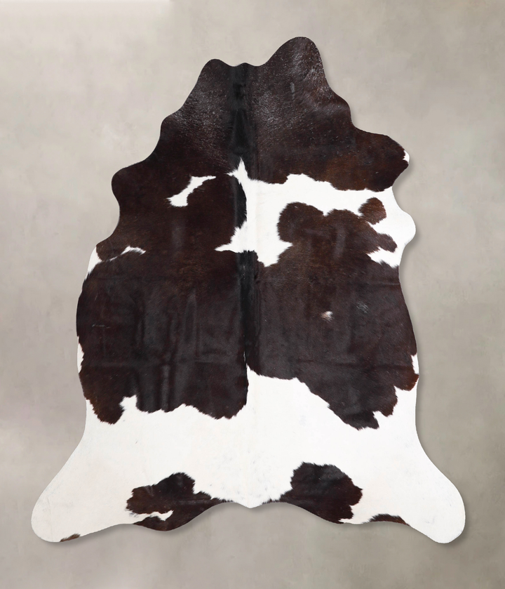 Chocolate and White Large Brazilian Cowhide Rug 6'2"H x 5'8"W #A47336 by Hudson Hides