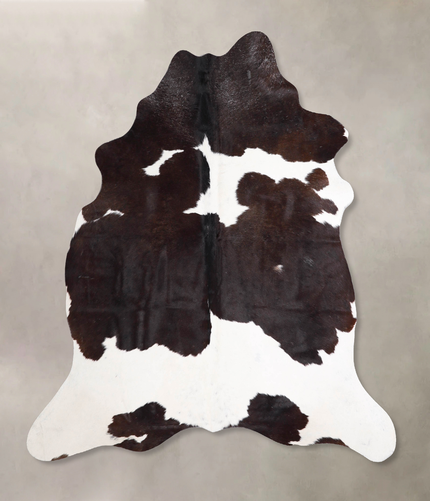 Chocolate and White Large Brazilian Cowhide Rug 6'2"H x 5'8"W #A47336 by Hudson Hides