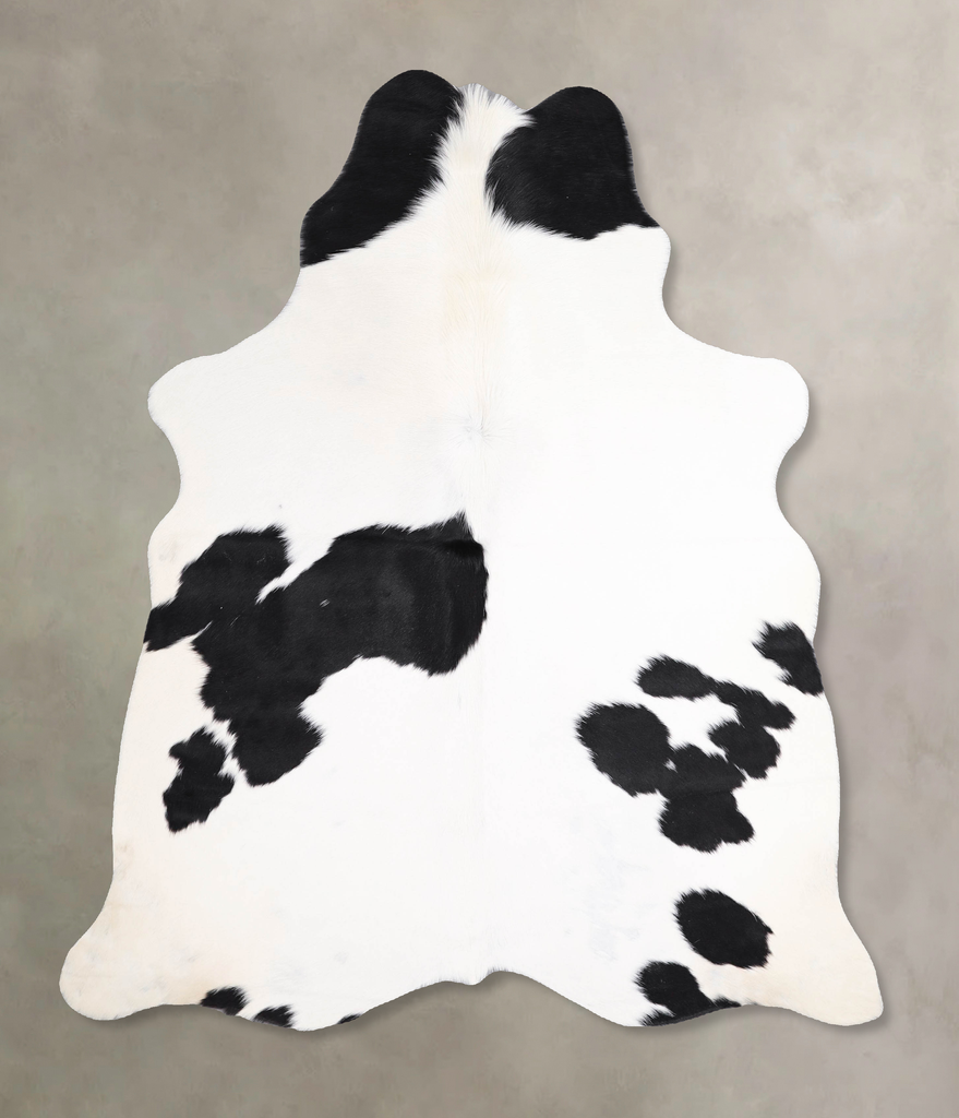 Black and White Large Brazilian Cowhide Rug 6'0"H x 5'2"W #A47340 by Hudson Hides