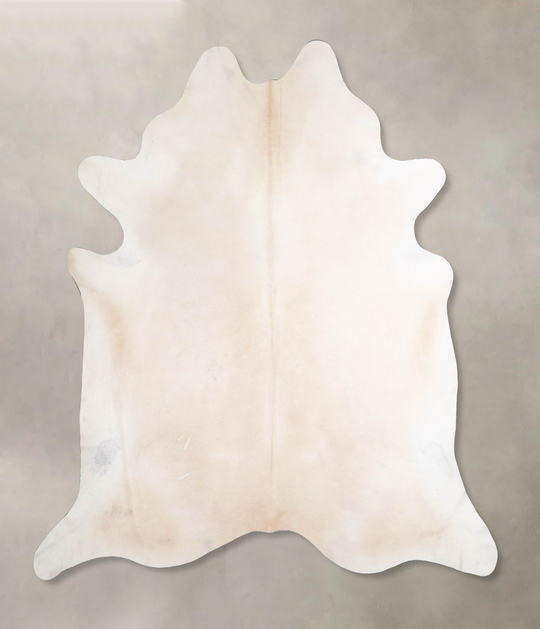 Ivory with Beige XX-Large Brazilian Cowhide Rug 8'0"H x 7'10"W #A47352 by Hudson Hides