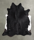 Solid Black XX-Large Brazilian Cowhide Rug 7'3"H x 6'11"W #A47360 by Hudson Hides