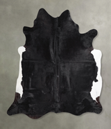 Solid Black XX-Large Brazilian Cowhide Rug 7'3"H x 6'11"W #A47360 by Hudson Hides