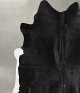 Solid Black XX-Large Brazilian Cowhide Rug 7'3"H x 6'11"W #A47360 by Hudson Hides