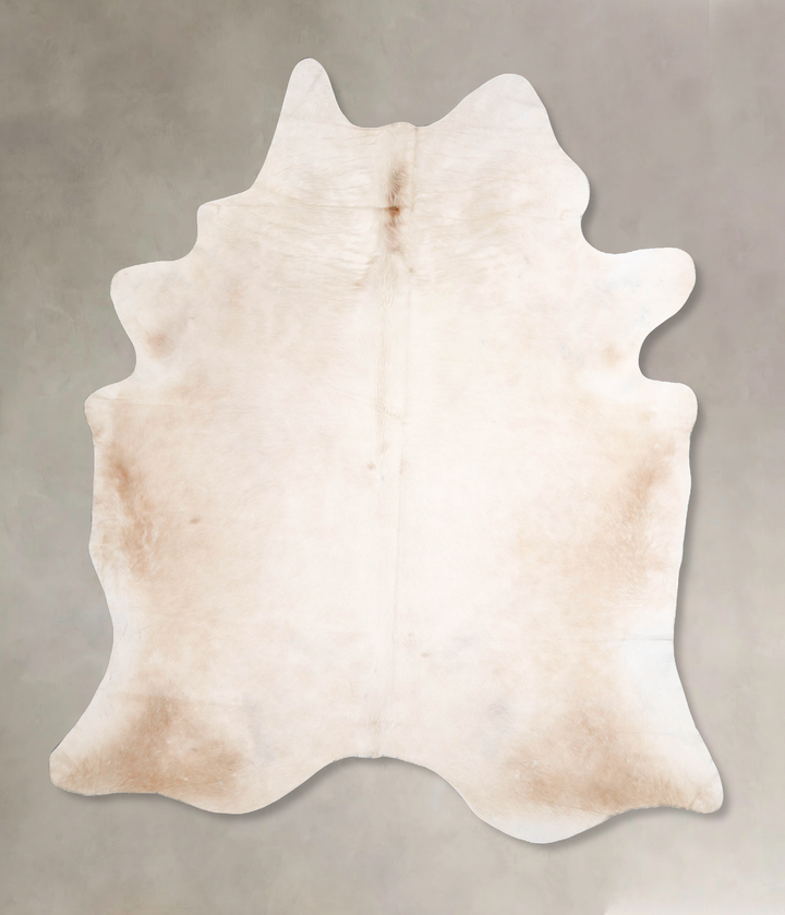Ivory with Beige XX-Large Brazilian Cowhide Rug 8'2"H x 7'0"W #A47390 by Hudson Hides