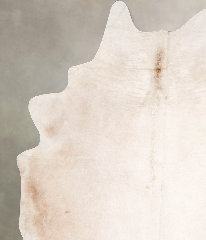 Ivory with Beige XX-Large Brazilian Cowhide Rug 8'2"H x 7'0"W #A47390 by Hudson Hides