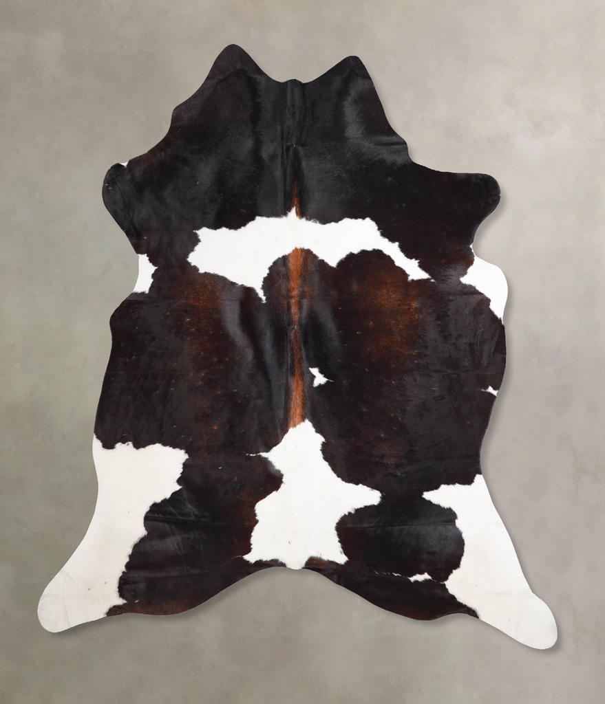 Chocolate and White X-Large Brazilian Cowhide Rug 7'5"H x 6'5"W #A47395 by Hudson Hides