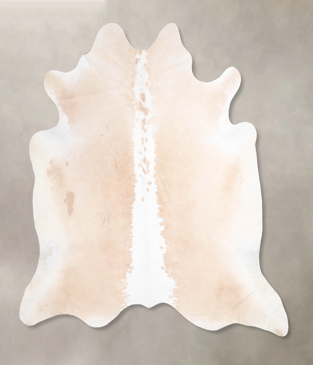 Beige and White X-Large Brazilian Cowhide Rug 6'4"H x 7'1"W #A47398 by