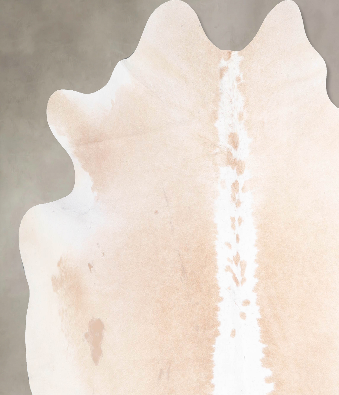 Beige and White X-Large Brazilian Cowhide Rug 6'4"H x 7'1"W #A47398 by