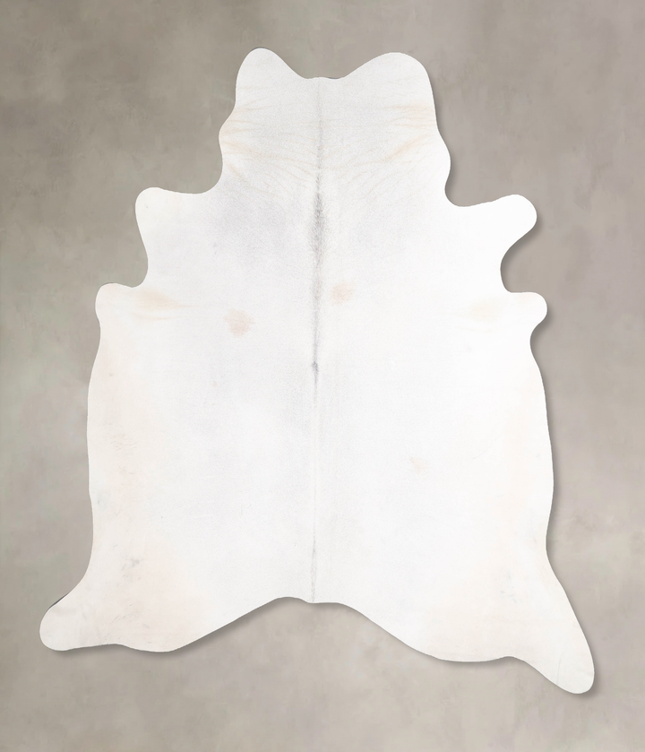 Ivory with Beige X-Large Brazilian Cowhide Rug 7'4"H x 6'9"W #A47402 by Hudson Hides