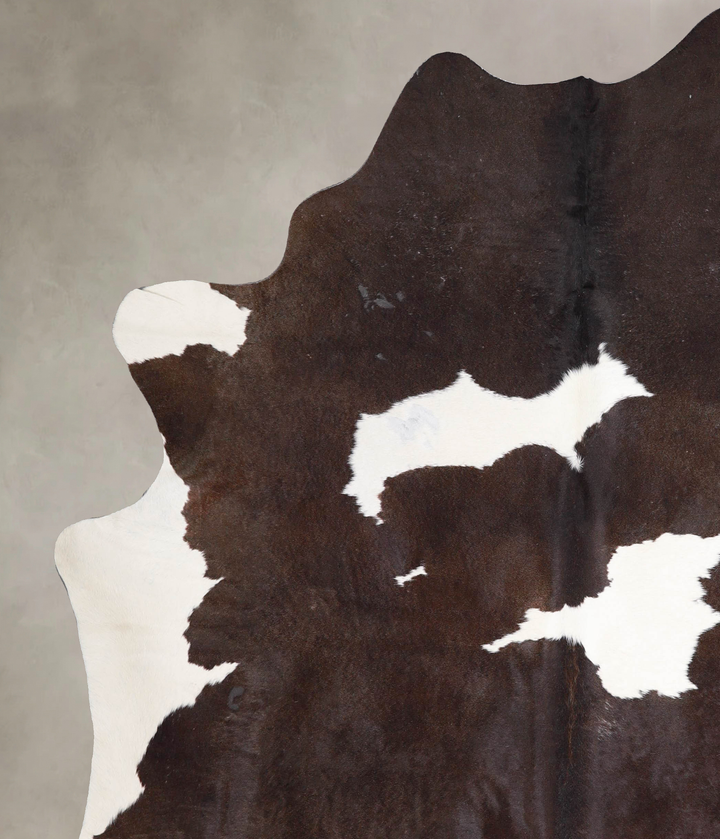Chocolate and White X-Large Brazilian Cowhide Rug 7'8"H x 6'6"W #A47411 by Hudson Hides