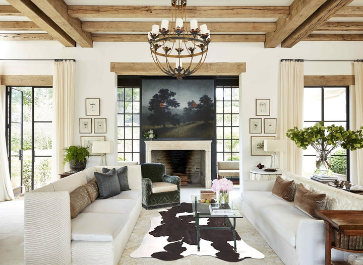 Chocolate and White X-Large Brazilian Cowhide Rug 7'8"H x 6'6"W #A47411 by Hudson Hides