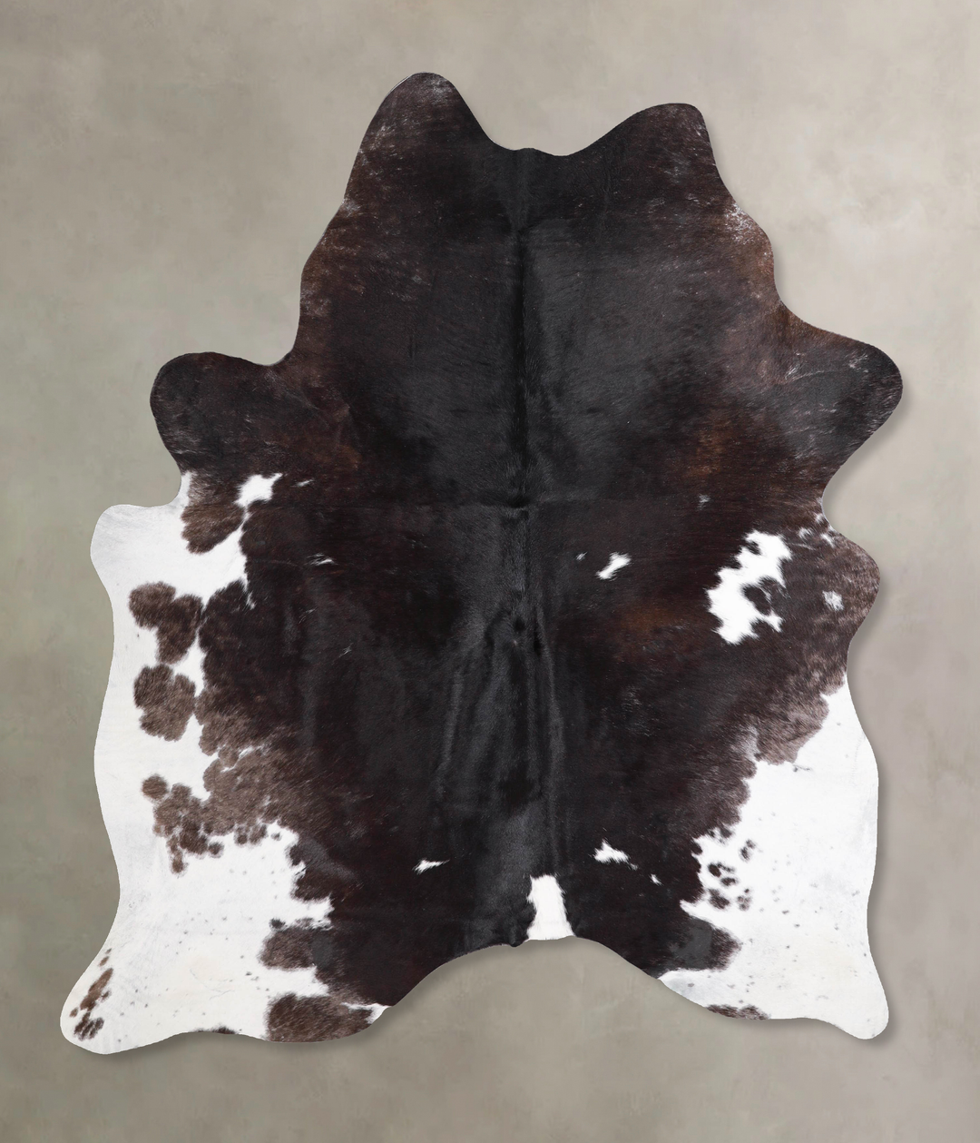 Chocolate and White Large Brazilian Cowhide Rug 6'9"H x 5'4"W #A47423 