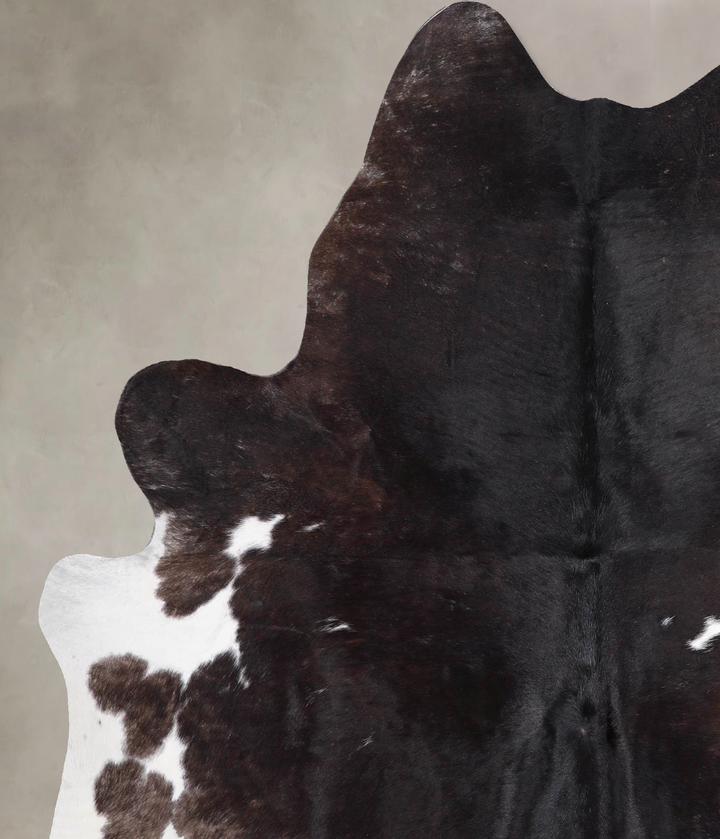 Chocolate and White Large Brazilian Cowhide Rug 6'9"H x 5'4"W #A47423 by Hudson Hides