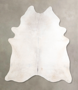 Ivory with Beige X-Large Brazilian Cowhide Rug 7'9"H x 6'4"W #A47430 by Hudson Hides
