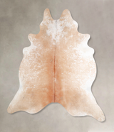 Beige and White XX-Large Brazilian Cowhide Rug 7'8"H x 7'3"W #A47434 by Hudson Hides