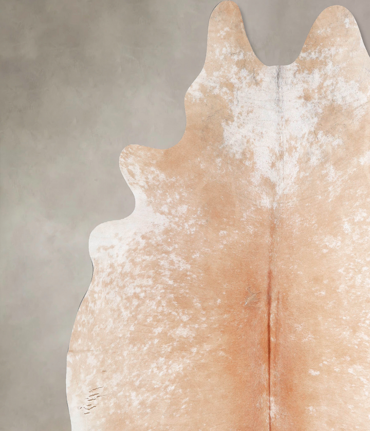 Beige and White XX-Large Brazilian Cowhide Rug 7'8"H x 7'3"W #A47434 by Hudson Hides