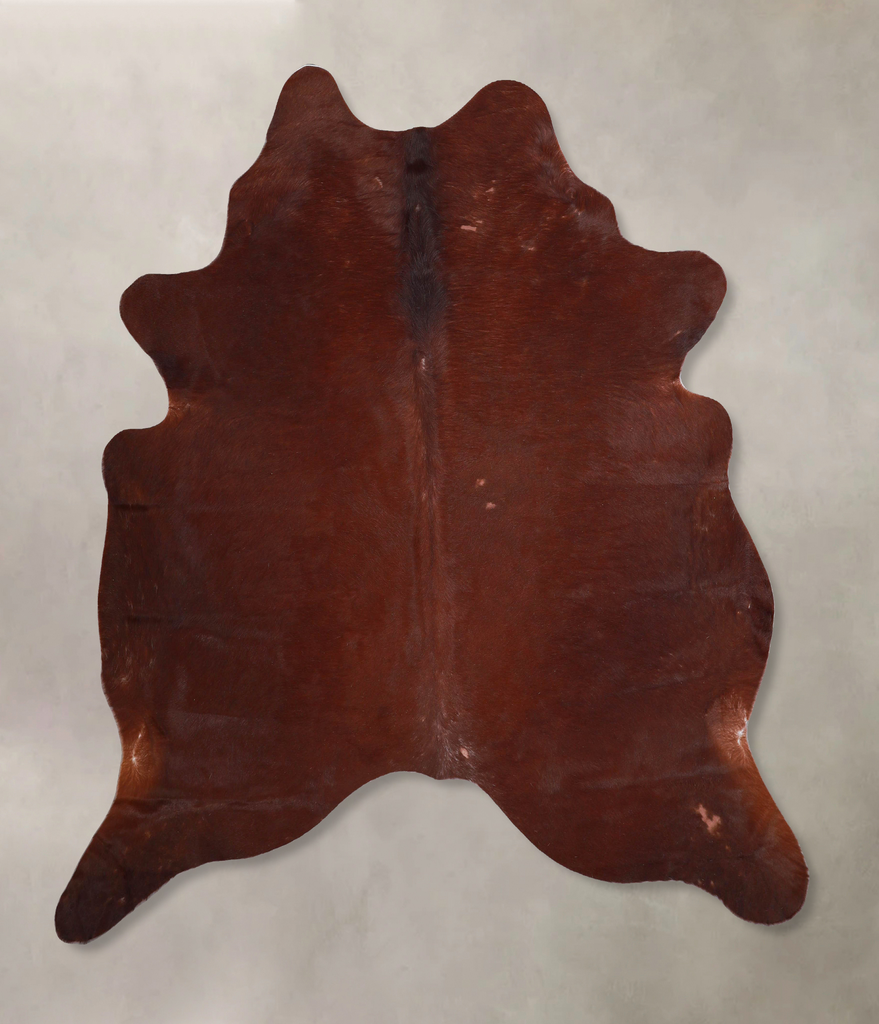 Solid Brown X-Large Brazilian Cowhide Rug 6'7"H x 6'6"W #A47452 by Hudson Hides