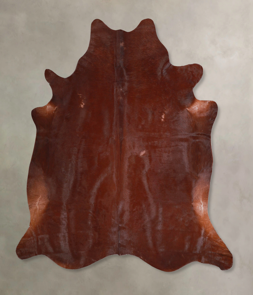 Solid Brown X-Large Brazilian Cowhide Rug 6'5"H x 6'9"W #A47461 by Hudson Hides