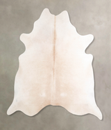 Ivory with Beige X-Large Brazilian Cowhide Rug 6'11"H x 6'8"W #A47468 by Hudson Hides