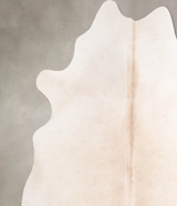 Ivory with Beige X-Large Brazilian Cowhide Rug 6'11"H x 6'8"W #A47468 by Hudson Hides