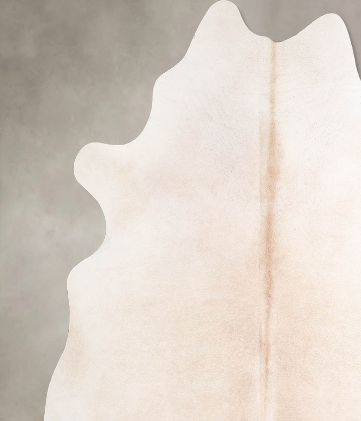 Ivory with Beige X-Large Brazilian Cowhide Rug 6'11"H x 6'8"W #A47468 by Hudson Hides