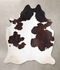 Chocolate and White XX-Large Brazilian Cowhide Rug 7'11
