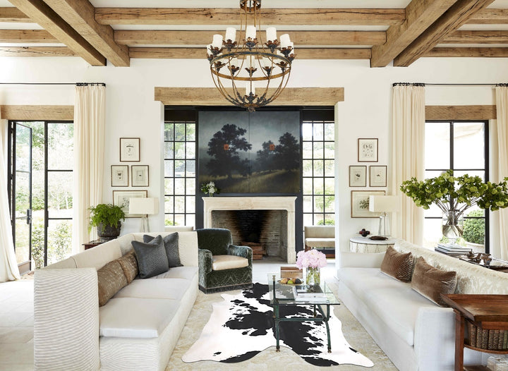 Black and White X-Large Brazilian Cowhide Rug 7'8"H x 6'4"W #A47478 by Hudson Hides