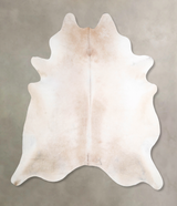 Ivory with Beige XX-Large Brazilian Cowhide Rug 8'2"H x 7'3"W #A47500 by Hudson Hides