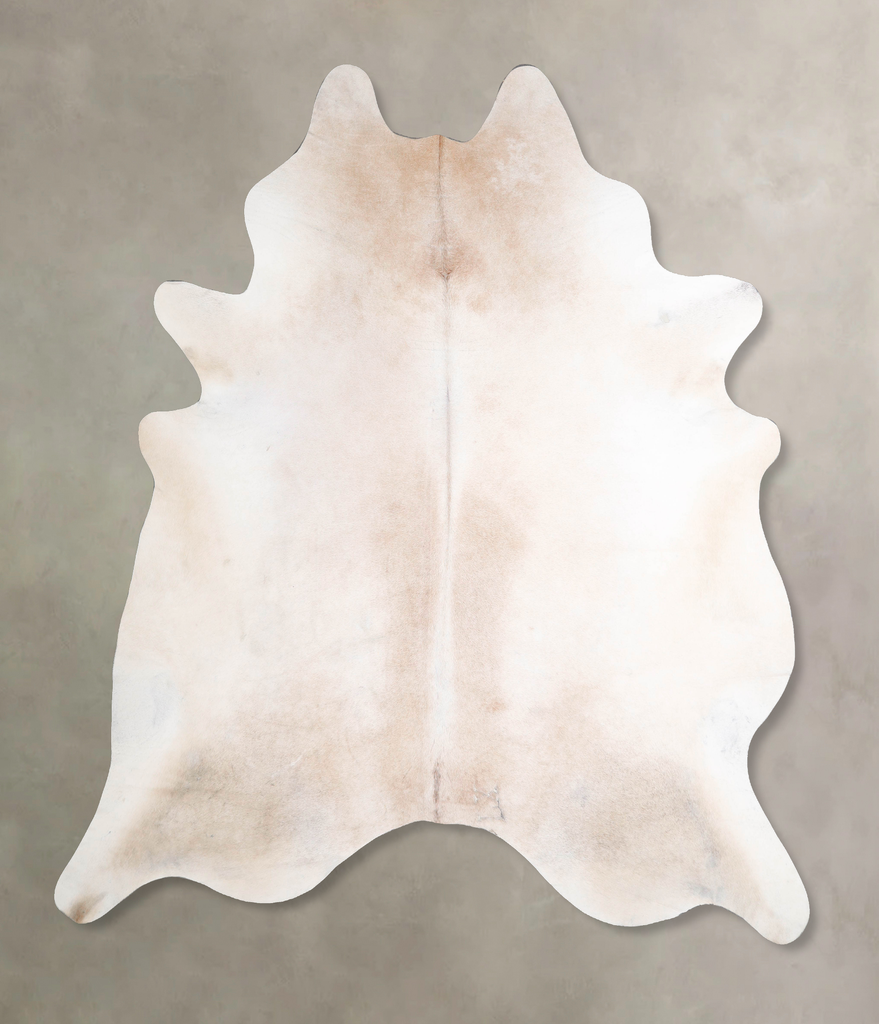 Ivory with Beige XX-Large Brazilian Cowhide Rug 8'2"H x 7'3"W #A47500 by Hudson Hides