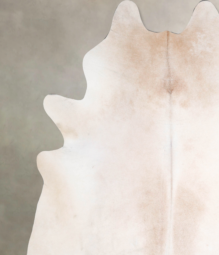 Ivory with Beige XX-Large Brazilian Cowhide Rug 8'2"H x 7'3"W #A47500 by Hudson Hides