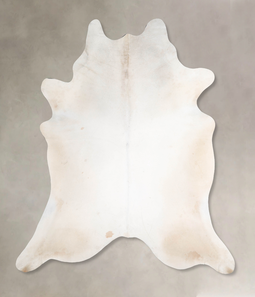 Ivory with Beige XX-Large Brazilian Cowhide Rug 8'0"H x 6'8"W #A47508 by Hudson Hides