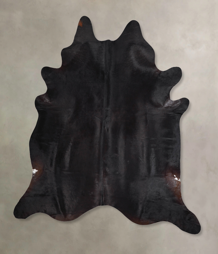 Solid Black XX-Large Brazilian Cowhide Rug 7'11"H x 6'11"W #A47514 by Hudson Hides