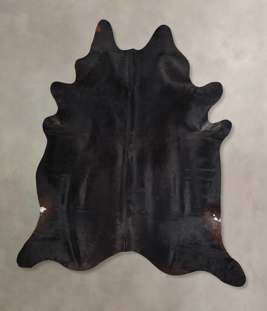 Solid Black XX-Large Brazilian Cowhide Rug 7'11"H x 6'11"W #A47514 by Hudson Hides
