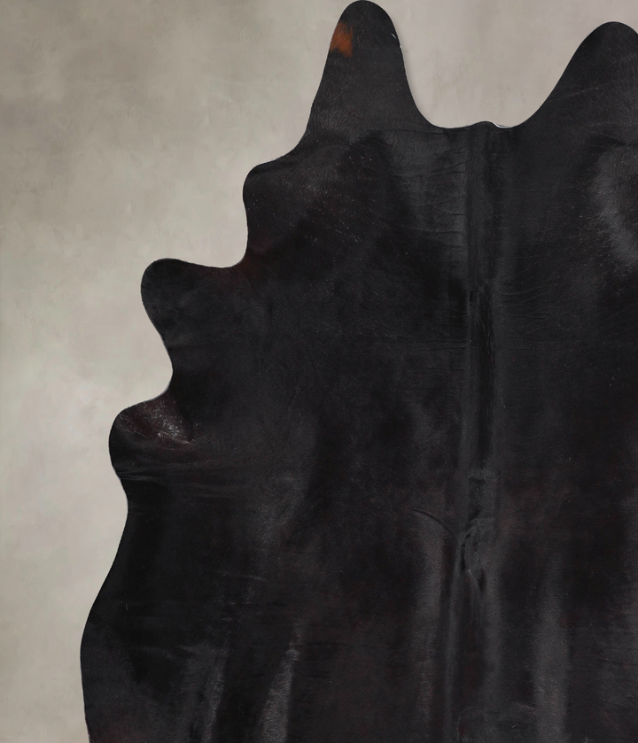 Solid Black XX-Large Brazilian Cowhide Rug 7'11"H x 6'11"W #A47514 by Hudson Hides