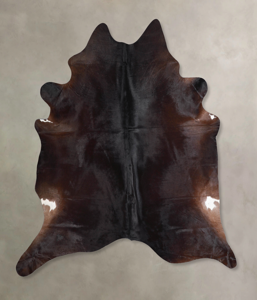 Solid Black XX-Large Brazilian Cowhide Rug 7'7"H x 7'1"W #A47518 by Hudson Hides