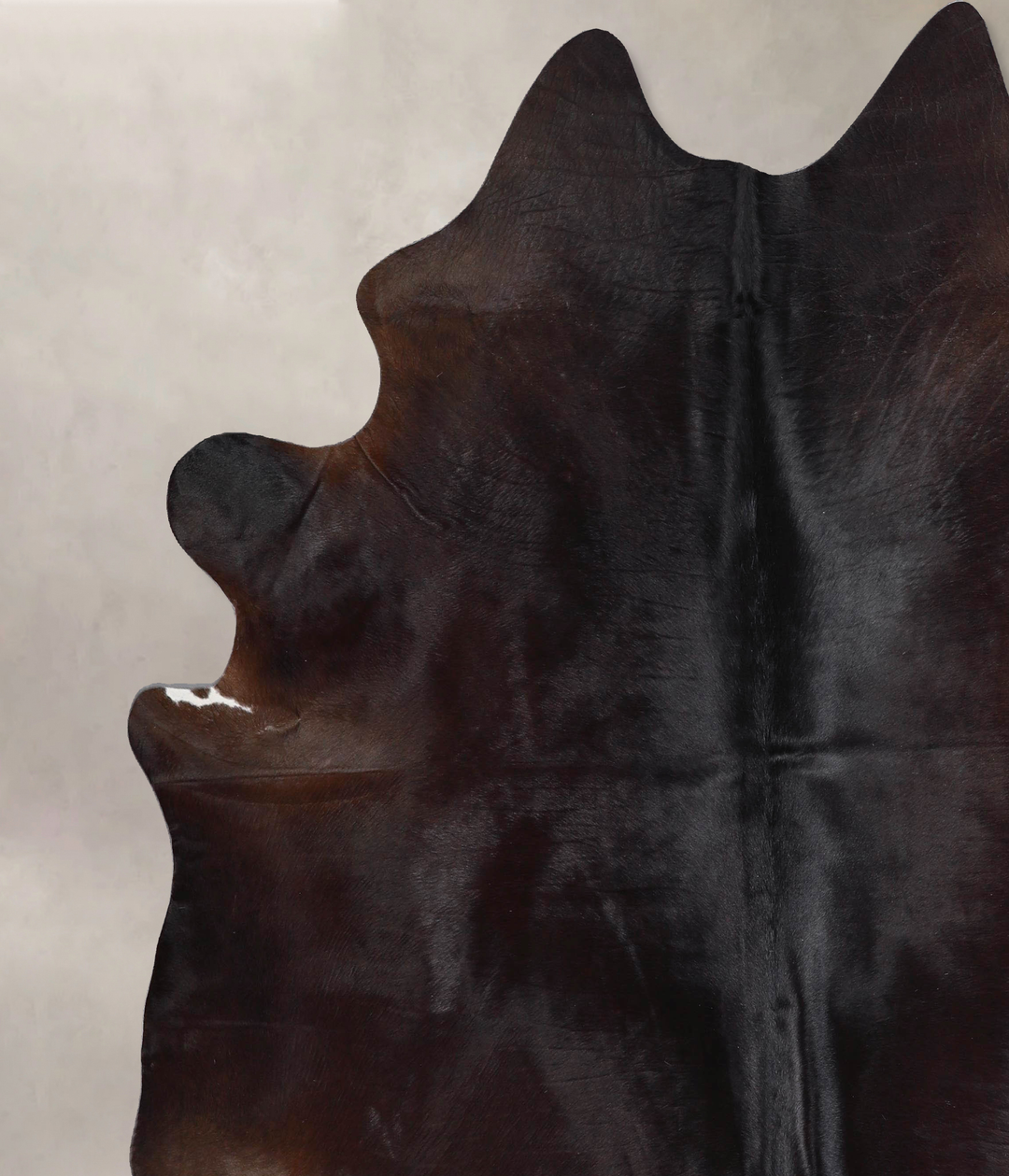 Solid Black XX-Large Brazilian Cowhide Rug 7'7"H x 7'1"W #A47518 by Hu