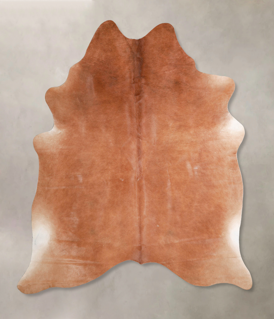 Solid Brown X-Large Brazilian Cowhide Rug 7'0"H x 6'6"W #A47532 by Hudson Hides