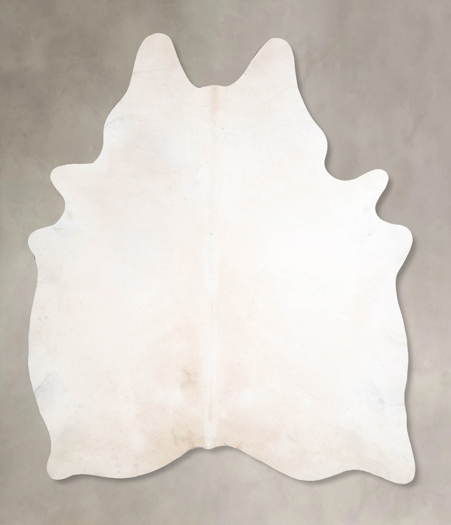 Ivory with Beige X-Large Brazilian Cowhide Rug 7'9"H x 6'3"W #A47546 by Hudson Hides