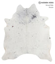 Salt and Pepper Black X-Large Brazilian Cowhide Rug 7'1"H x 6'1"W #A4756 by Hudson Hides