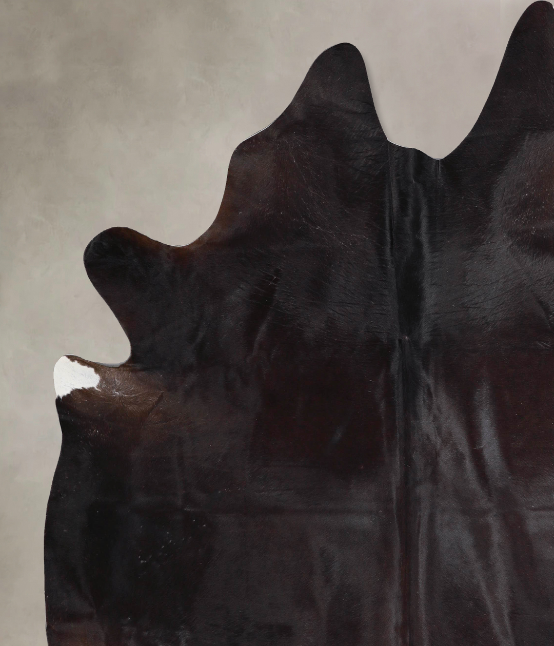 Solid Black XX-Large Brazilian Cowhide Rug 8'0"H x 7'0"W #A47592 by Hu